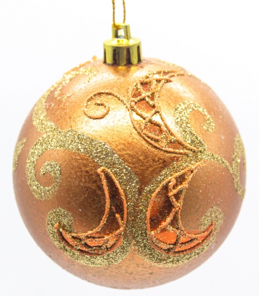 Шар новогодний Орнамент d60 60 мм золото/красный 3055