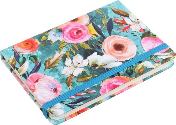 Блокнот Літні квіти 10,5x14,5 см бірюзовий