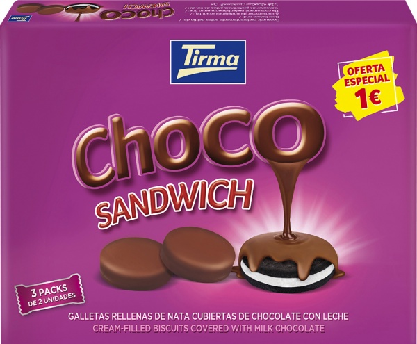 Печенье Tirma со сливочной начинкой в молочном шоколаде (8410085886536) 120 г 