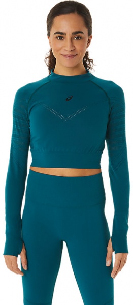 Футболка Asics SEAMLESS LS CROP TOP 2032C508-300 р.S синій