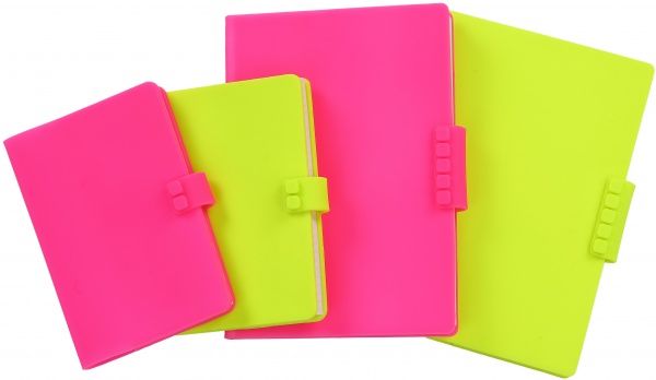 Книга для записей силиконовая Желтый неон А5 100 л.