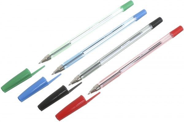 Набор ручек шариковых 4Office 4 шт. черная, синяя, зеленая, красная 4-102 