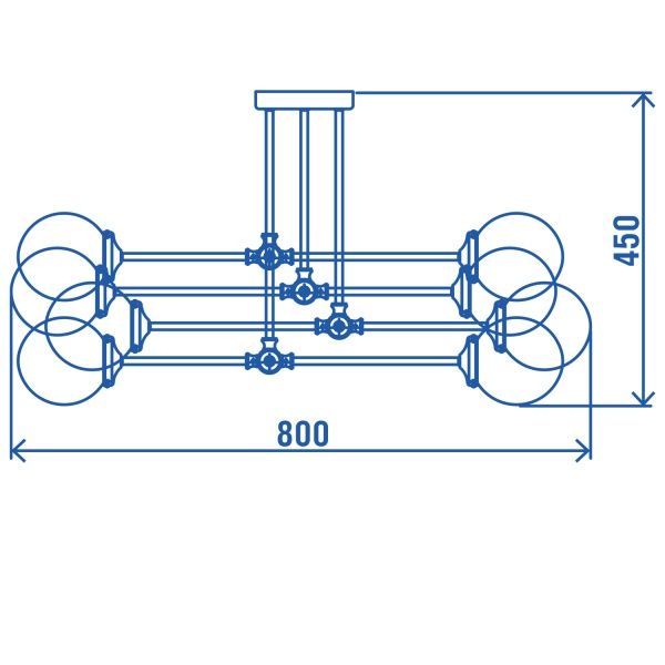 Люстра стельова Victoria Lighting 8x40 Вт E14 бронза Kamala/PL8 