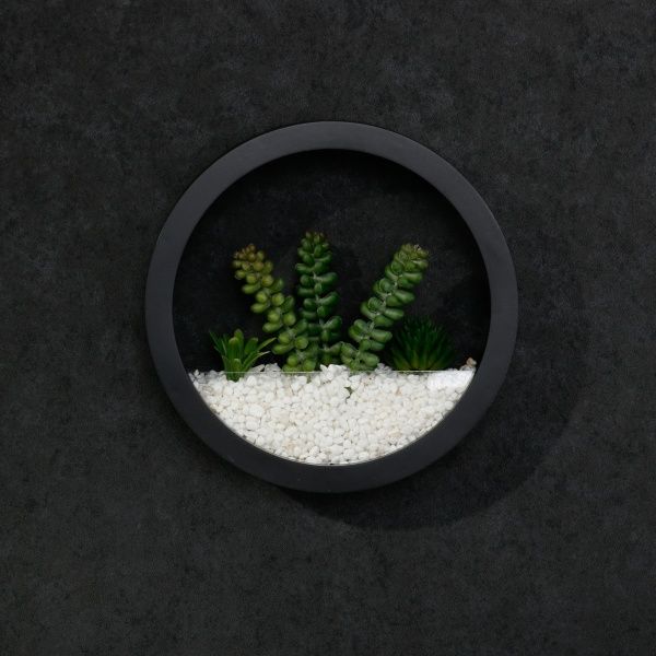 Декор настінний Nature круглий 20x20 см чорний 