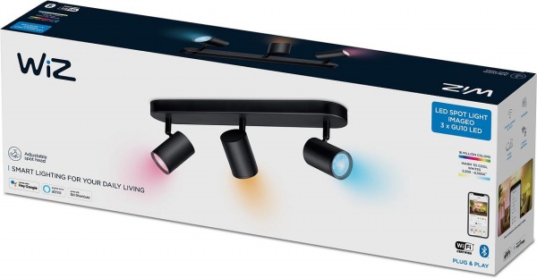 Спот WiZ IMAGEO Spots 3x5W 2200-6500K RGB Wi-Fi черный 