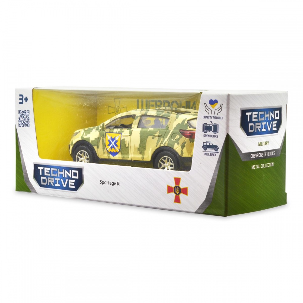 Автомодель TechnoDrive 1:32 серії Шеврони Героїв Kia Sportage R-56 ОМПБр 250362M