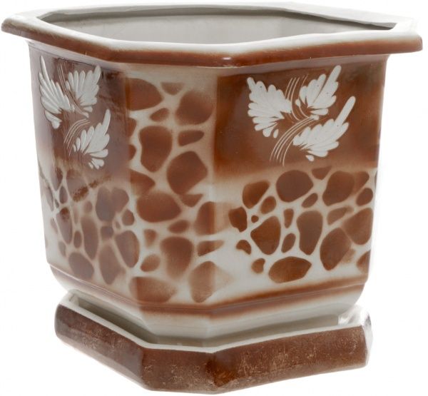 Горшок керамический Квадрат Б 20 л квадратный коричневый 