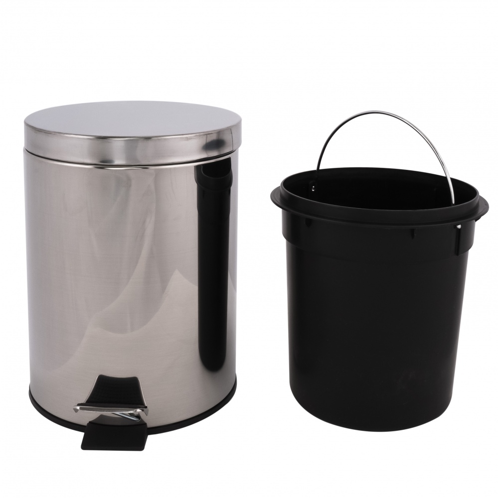 Відро для ванної AlexValex з педаллю 5 л, нержавіюча сталь