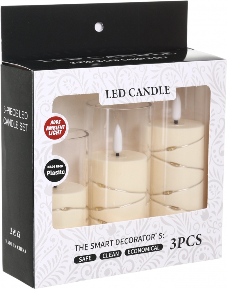 Набір свічок LED 3 шт айворі QJ-3 Sensio