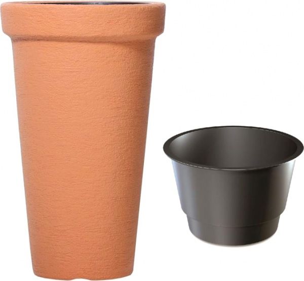 Горшок пластиковый Prosperplast высокий Classico 300 мм треугольный 20л коричневый (10324) 