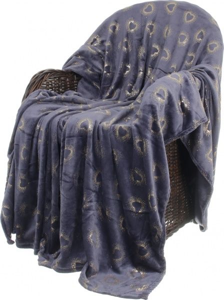 Плед Basic Shine Hearts 200x220 см синий La Nuit 