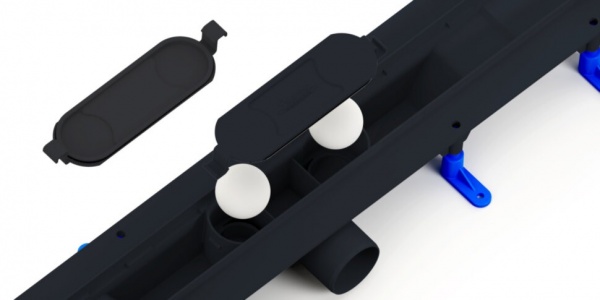 Душевой канал Styron STY-CH-60-FF с черной решеткой 600 мм Цепь