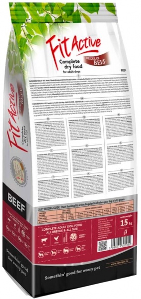 Корм сухий для собак для усіх порід FitActive з яловичиною 15 кг