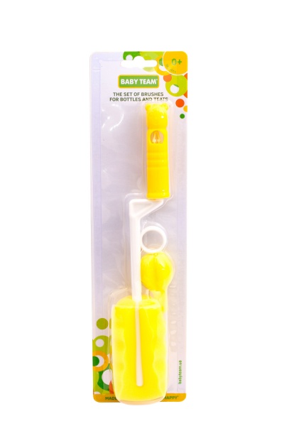 Набор ершиков Baby Team для мытья бутылочек и сосок поролоновые