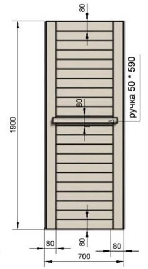 Дверь для сауны DMK №4 1900х700 мм ольха