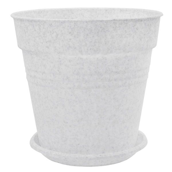Горшок пластиковый Алеана Глория круглый 3,1л белый с серым (114018) 