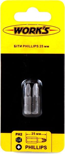 Бита Work's PH2X25 2 шт.