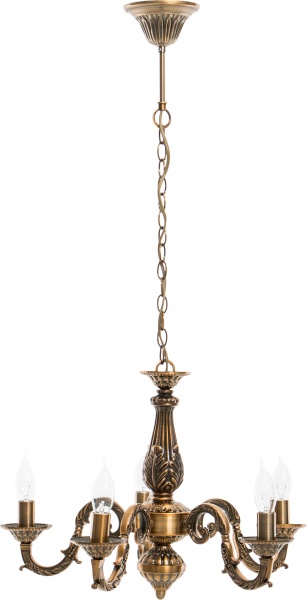 Люстра підвісна Інтерклас НСБ 04-5хХХ-332 5xE14 стара бронза 9444-5 
