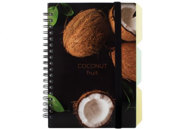 Блокнот Coconut B6 спіраль з роздільниками 100 арк. клітинка O20358-02 Optima