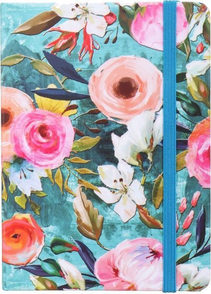 Блокнот Літні квіти 10,5x14,5 см бірюзовий