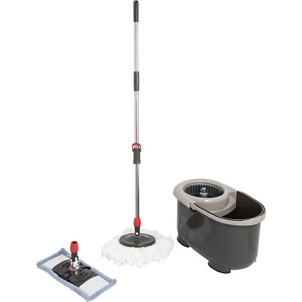 Комплект швабра и ведро с автоматическим отжимом универсальное Гривня Петрівна 20 см 