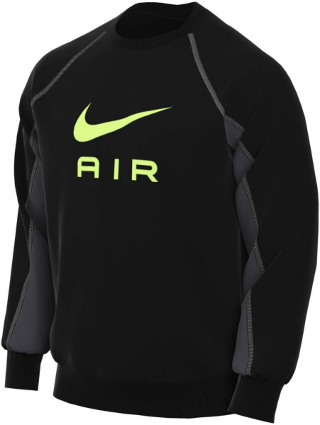 Світшот Nike M NSW NIKE AIR FT CREW DQ4205-011 р. L чорний із сірим