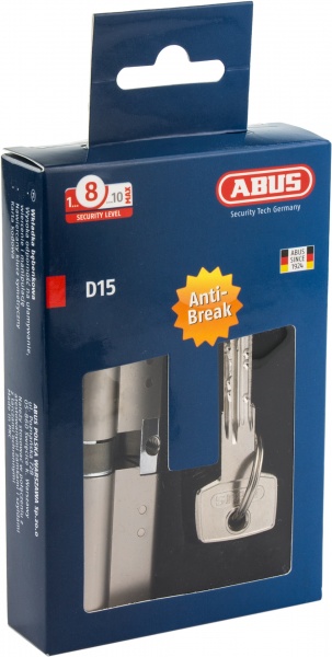 Цилиндр Abus D15 50x40 ключ-ключ 90 мм матовый никель 2240631713018