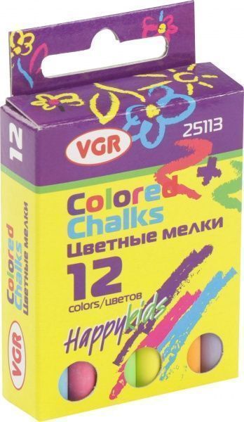 Набор мелков асфальтный 12 цветов VGR VGR