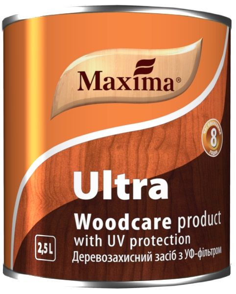 Декоративное и защитное средство для древесины Maxima Ultra красное дерево глянец 2,5 л