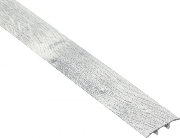 Поріжок алюмінієвий декорований UniLine + база Braz Line гладкий приховане кріплення 30x2700 мм дуб димчастий 