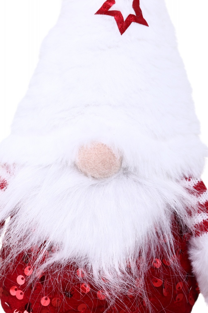 Декорация новогодняя Гномик с пайетками 14х20 см в ассортименте ADS234044AB