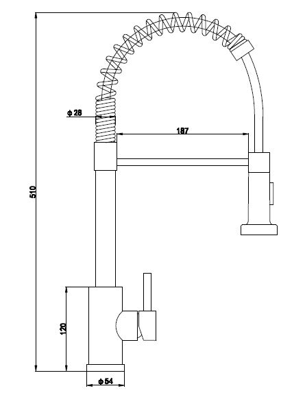 Змішувач для кухні Mixxen MAMBA нерж. (на пружині) MXBZ0651