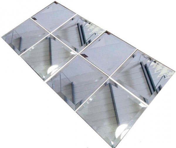 Плитка дзеркальна UMT ПФС 300*300 (квадрат-срібло-фацет) 