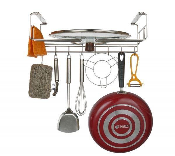 Держатель для кухонных принадлежностей Lemax YJ-G-3367 7 крючков 406x300x90 мм хром