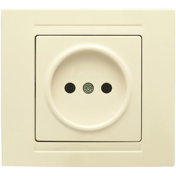 Розетка без заземлення Gunsan Moderna без шторок кремовий MD 29 12 113