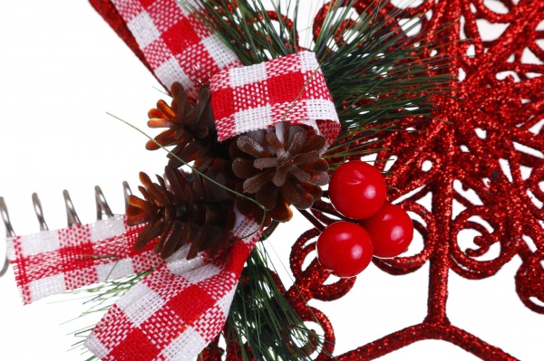 Верхушка для елки 23х15х3 см EA0181R глянцевая красный 