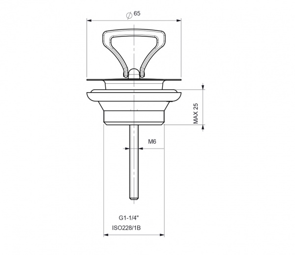 Сифон для умывальника ALBA D65 - 1-1/4 1001+886