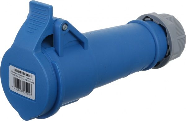 Розетка силовая переносная с заземлением Expert 2p+PE (213) 220В 16А IP44 серый