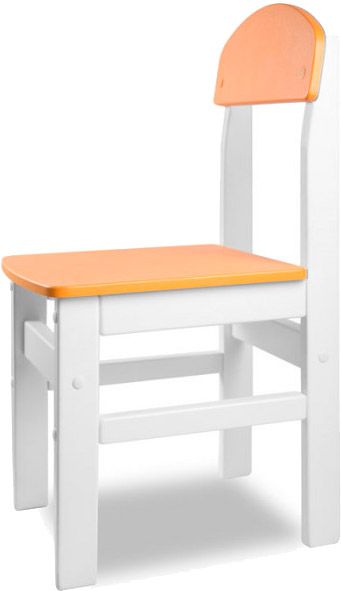 Стільчик для дітей Yuliana Woody білий з помаранчевим сидінням 12003211