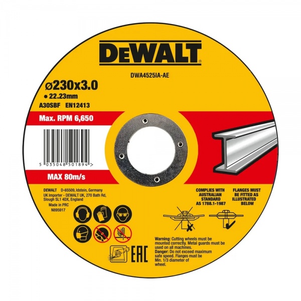 Круг отрезной DeWalt 230 x 3,0 x 22 мм DWA4525IA