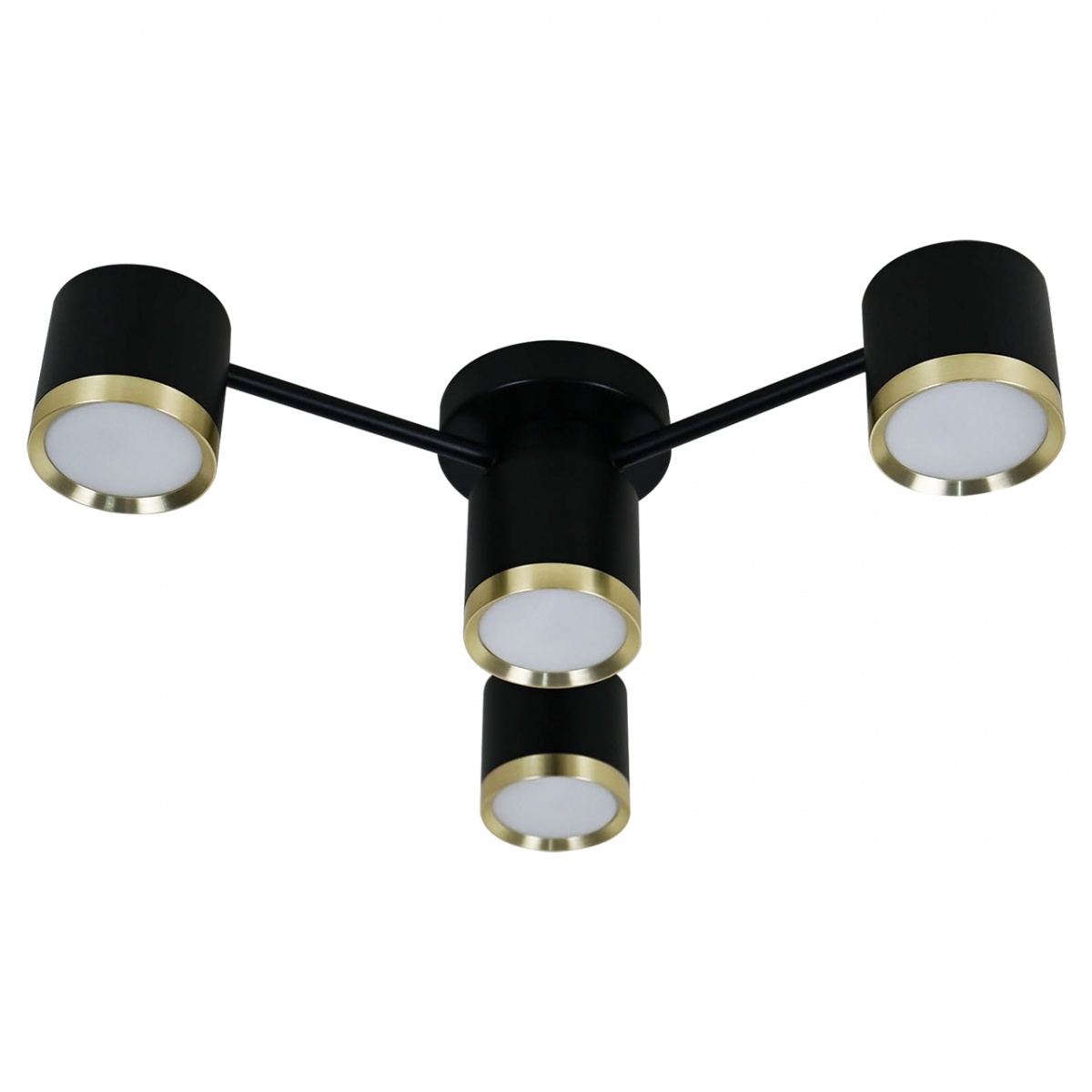Люстра потолочная ULLATUS LIV GX53 CL-3+1 BK+GL 4xGX53 черный/золото — фото 1