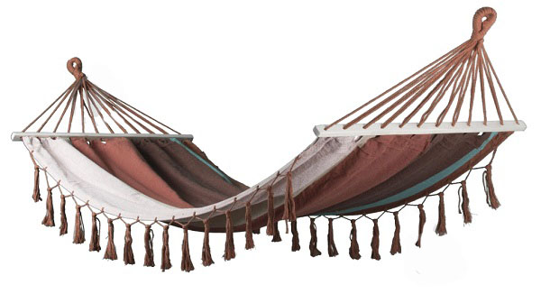 Гамак хлопчатобумажный UP! (Underprice) с бахромой 100x200 см коричневый