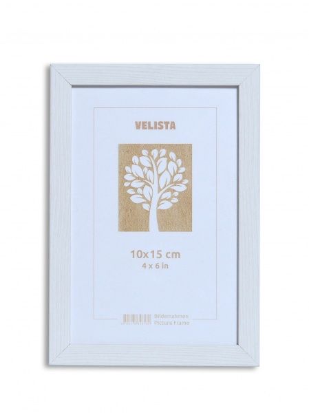 Рамка для фотографії зі склом Velista 10BW-6003v 10x15 см білий 