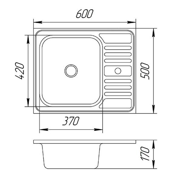 Мойка накладная Fam z5636C 50х60 см