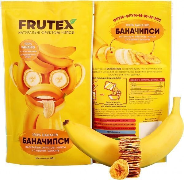 Чипси фруктові Frutex Баначіпси , 60г 4820243450136