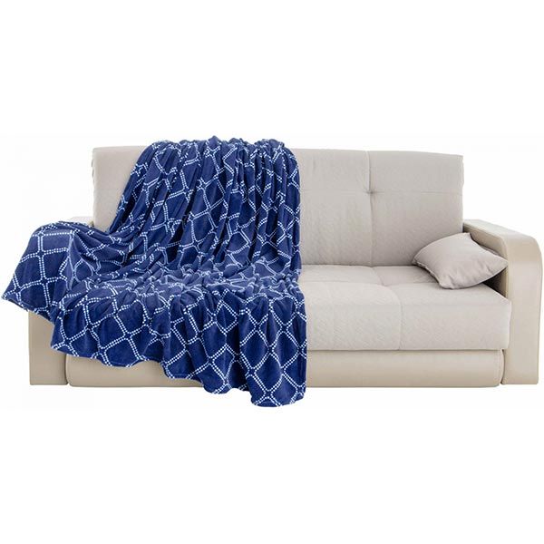 Плед мікрофібра Underprice Клітинка синій 160x200 см