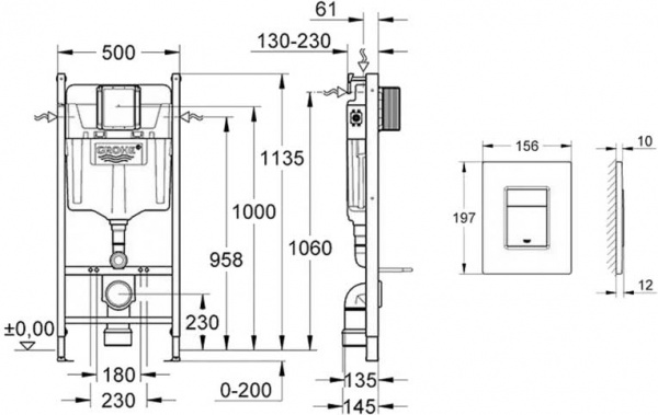 Система инсталляции Grohe Solido 38971000T+38732000T+37131000T
