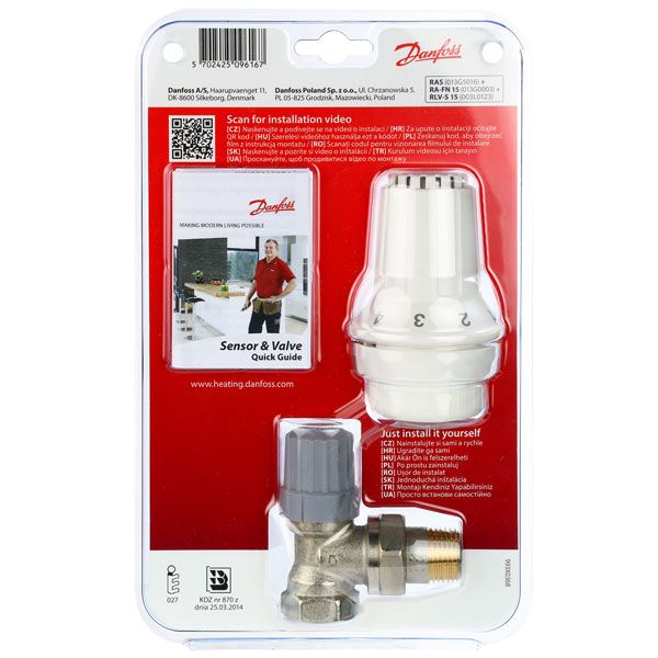 Комплект клапанов Danfoss RA-FN, RLV-S, RAS-C 