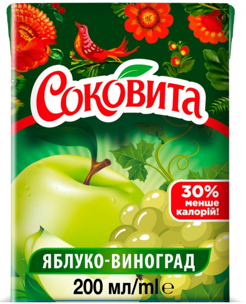 Напиток соковый Яблочно-виноградный 0,2 л 