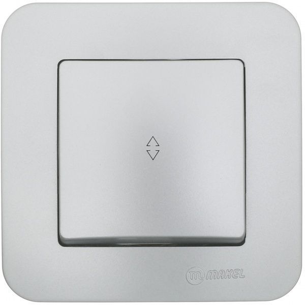 Выключатель проходной одноклавишный Makel Lillium Natural без подсветки 10 А 250В серебристый